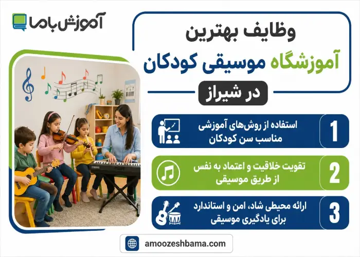 وظایف بهترین آموزشگاه موسیقی کودکان در شیراز