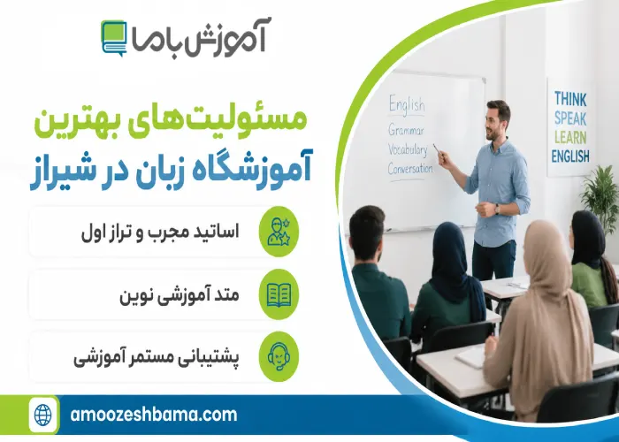 مسئولیت های بهترین آموزشگاه زبان انگلیسی در شیراز