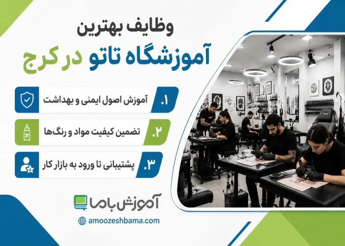 وظایف بهترین آموزشگاه تاتو در کرج