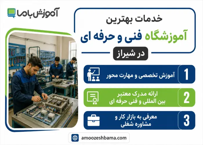 خدمات بهترین آموزشگاه فنی حرفه ای در شیراز