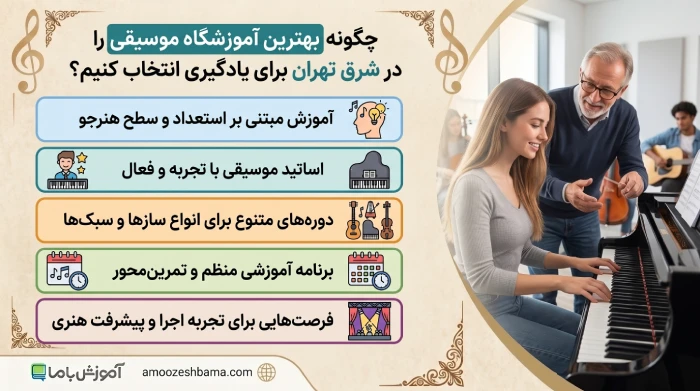 چگونه بهترین آموزشگاه موسیقی را در شرق تهران برای یادگیری انتخاب کنیم؟