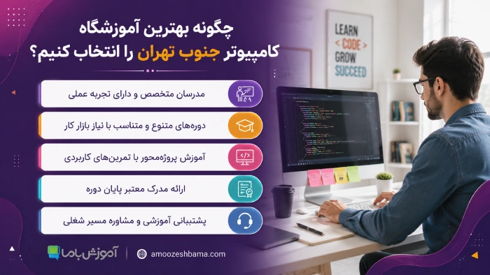 چگونه بهترین آموزشگاه کامپیوتر جنوب تهران را انتخاب کنیم؟