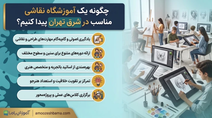 چگونه یک آموزشگاه نقاشی مناسب در شرق تهران پیدا کنیم؟
