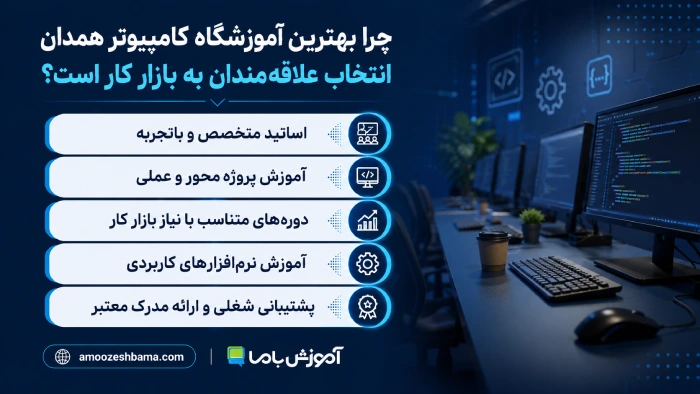 چرا بهترین آموزشگاه کامپیوتر همدان انتخاب علاقه‌مندان به بازار کار است؟