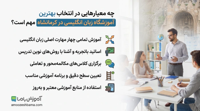 چه معیار هایی در انتخاب بهترین آموزشگاه ربان انگلیسی در کرمانشاه مهم است؟