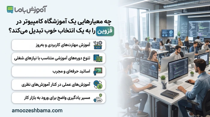 چه معیار هایی یک آموزشگاه کامپیوتر در قزوین را به یک انتخاب خوب تبدیل میکند؟