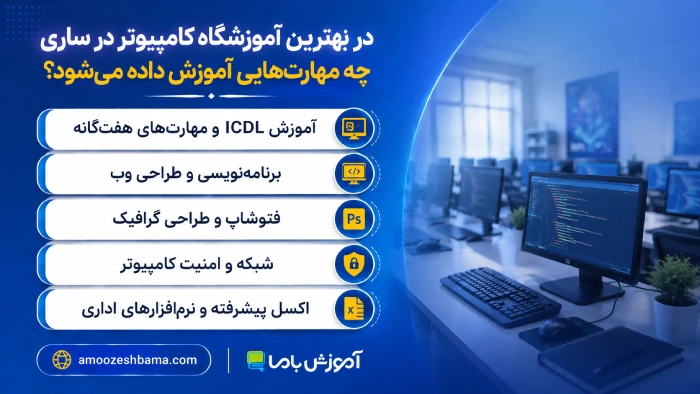 در بهترین آموزشگاه کامپیوتر در ساری چه مهارت‌هایی آموزش داده می‌شود؟