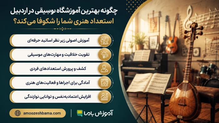 چگونه بهترین آموزشگاه موسیقی در اردبیل استعداد هنری شما را شکوفا می‌کند؟