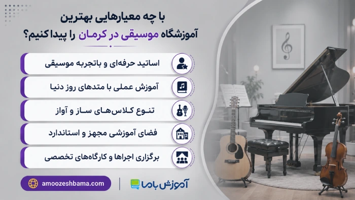 با چه معیارهایی بهترین آموزشگاه موسیقی در کرمان را پیدا کنیم؟