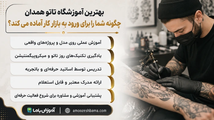 بهترین آموزشگاه تاتو همدان چگونه شما را برای ورود به بازار کار آماده میکند؟