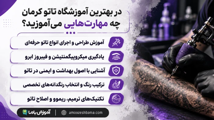 در بهترین آموزشگاه تاتو کرمان چه مهارت هایی می آموزید؟