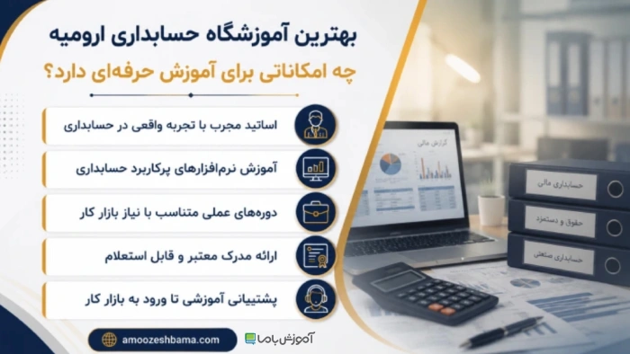 بهترین آموزشگاه حسابداری ارومیه
چه امکاناتی برای آموزش حرفه‌ای دارد؟